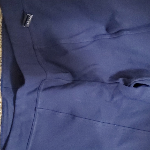 NWOT CALVIN KLEIN DRESS LEGGINS SIZE PETITE SMALL NAVY BLUE WITH RIBBED - Picture 2 of 2